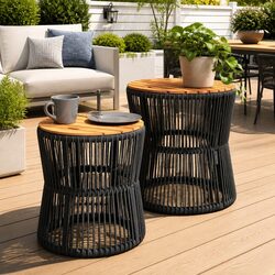Compact Grey Garden Side Tables for Cozy Outdoor Moments