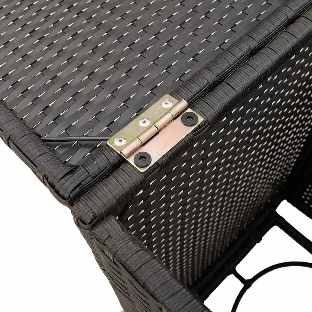 Propane Tank Cover Side Table Outdoor Black 40x40x60cm Poly Rattan Garden