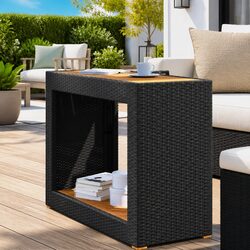 Black Side Table for Outdoor Comfort