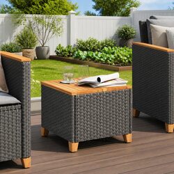 Compact Black Garden Table - 45x45x37cm - Perfect for Outdoors