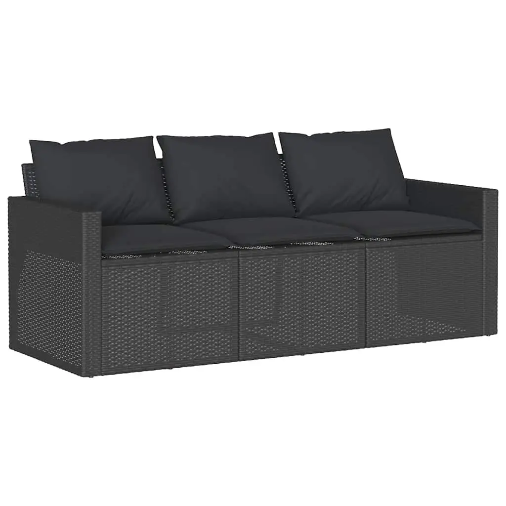 Outdoor Dining Set Black 2 Piece Poly Rattan Table Chairs