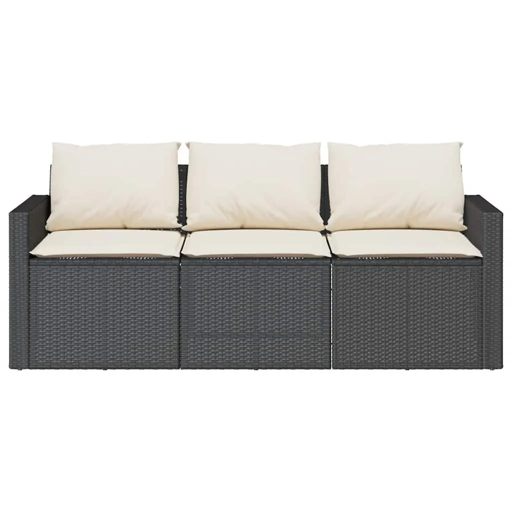 Garden Dining Set Black 2 Piece Outdoor Furniture Poly Rattan with Cushions