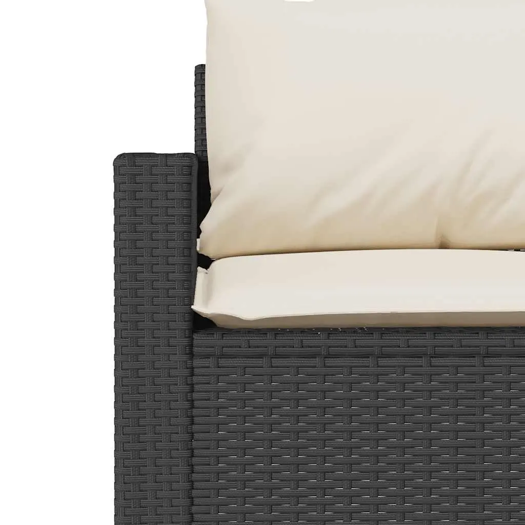 Garden Dining Set Black 2 Piece Outdoor Furniture Poly Rattan with Cushions