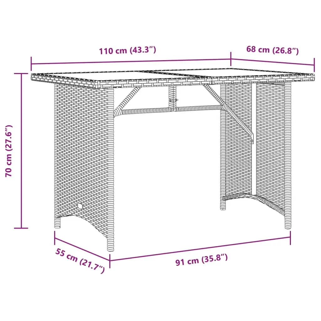 Garden Table for Outdoor Enjoyment 110x68x70cm