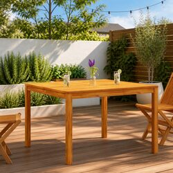 Outdoor Dining Table in Acacia Wood - Compact Size