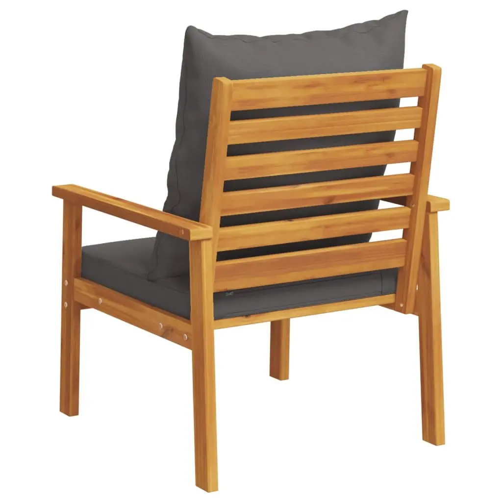 Outdoor Sofa Chair Brown 2 Piece Solid Wood with Thickly Padded Cushions