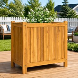 Sturdy Wooden Planter Box for Outdoor Use
