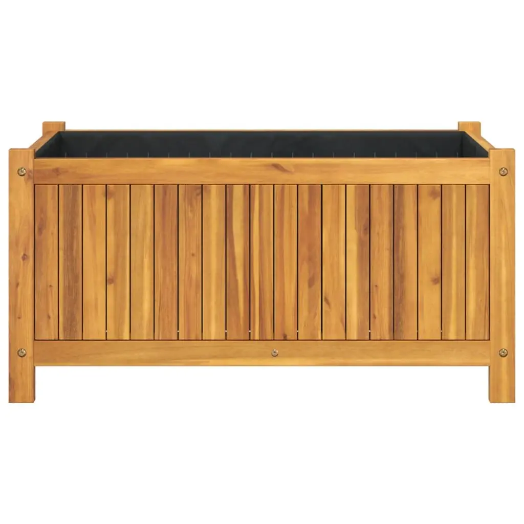 Wooden Garden Planter Box with Liner 80x42x40 cm Solid Wood Outdoor Flower Pot