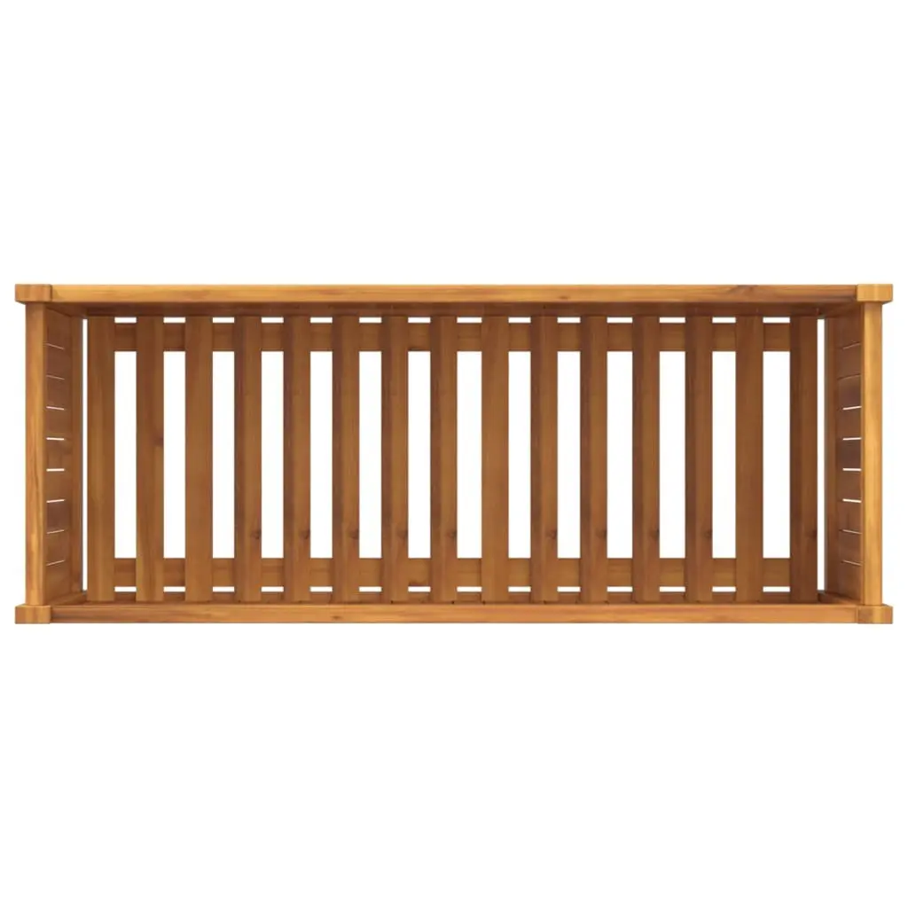Wooden Garden Planter Box Brown 99.5 x 38 x 50 cm Slatted Base for Drainage