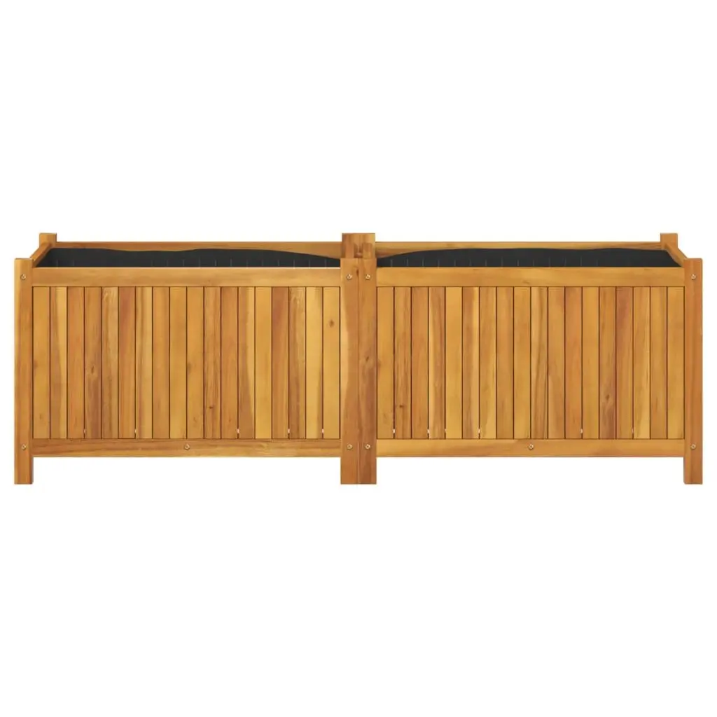 Garden Planter Box Brown Acacia Wood Outdoor Raised Bed with Non-Woven Liner
