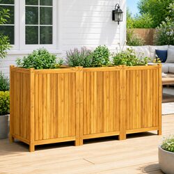 Wooden Garden Planter Box 150x50x75 cm in Brown
