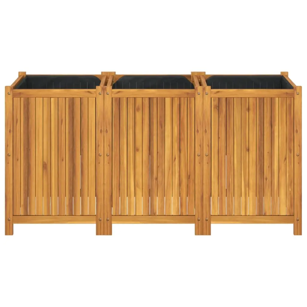 Wooden Garden Planter Box Brown 150x50x75 cm Raised Bed Acacia Wood Outdoor
