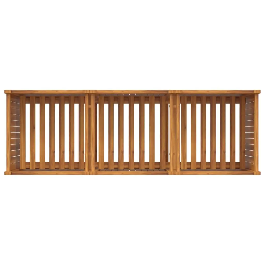 Wooden Garden Planter Box Brown 150x50x75 cm Raised Bed Acacia Wood Outdoor