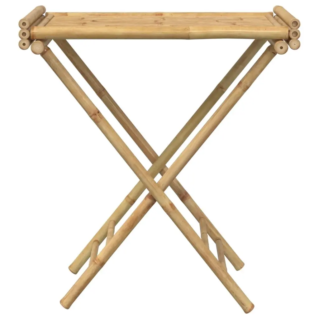 Folding Tray Table Brown Bamboo Portable Indoor Outdoor Furniture