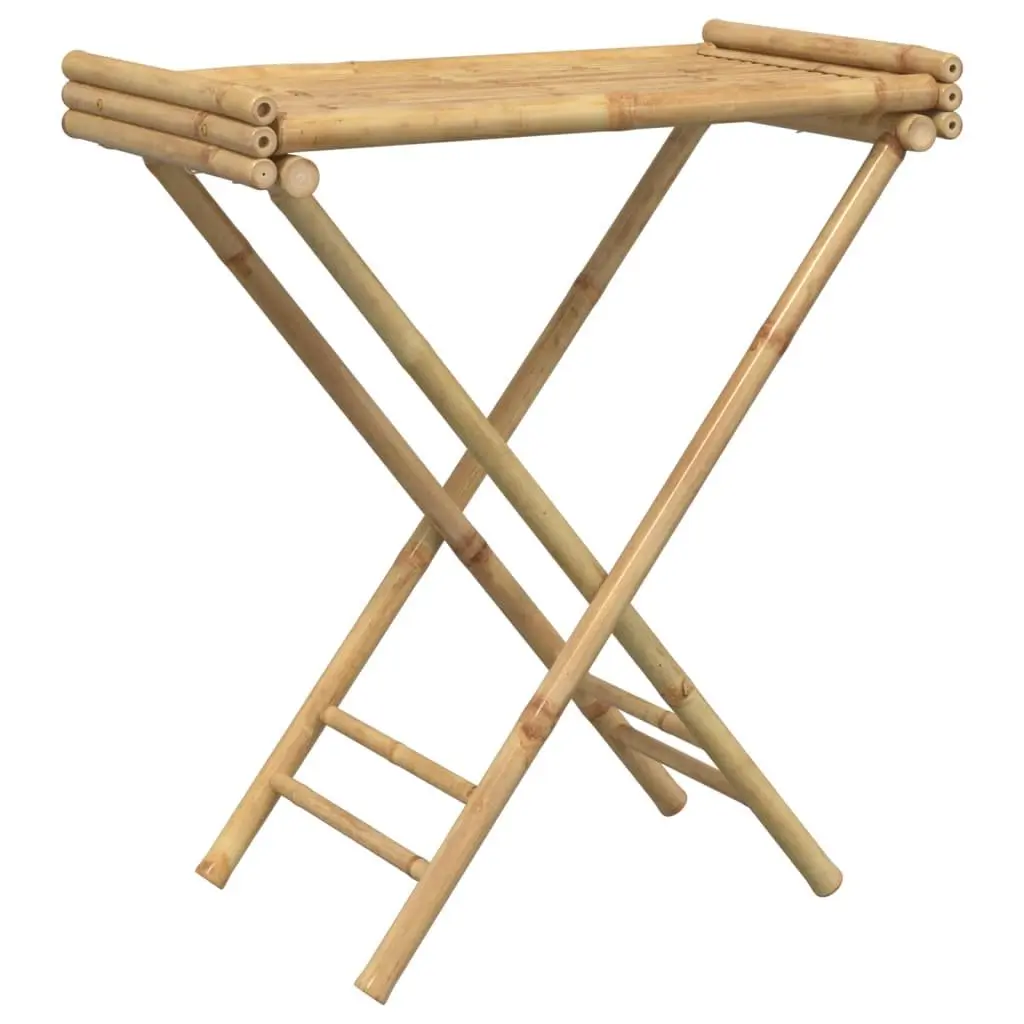 Folding Tray Table Brown Bamboo Portable Indoor Outdoor Furniture
