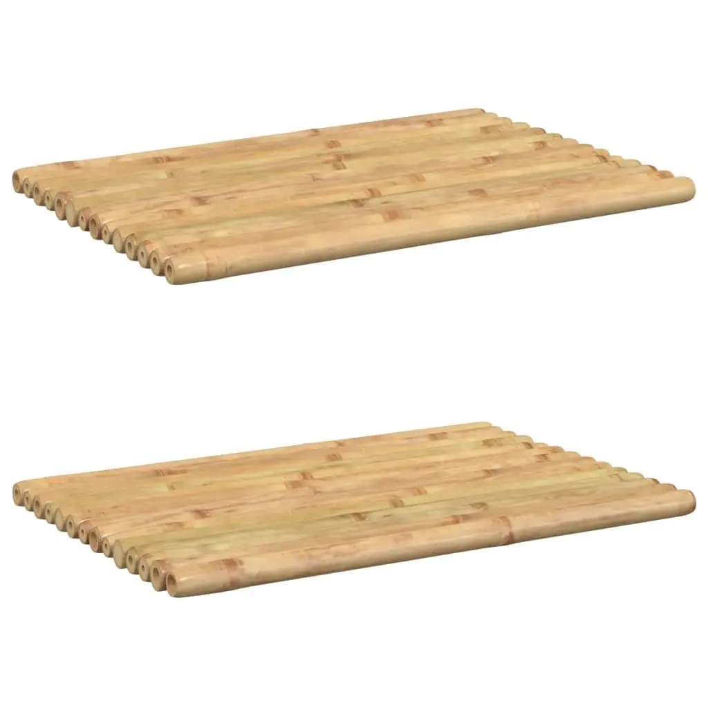 Bamboo Bath Mats Brown 50x35 cm Non-slip 2 Piece Set