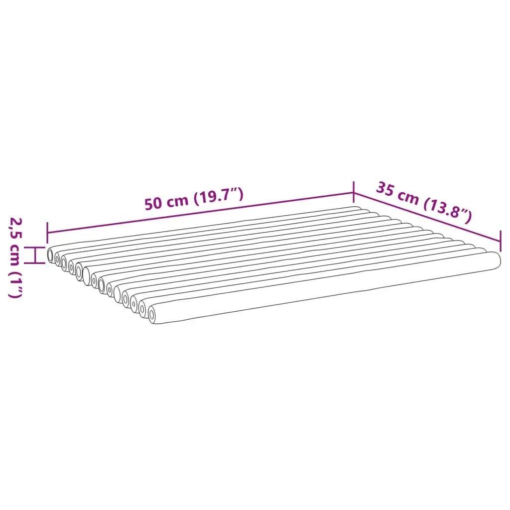 Bamboo Bath Mats Brown 50x35 cm Non-slip 2 Piece Set