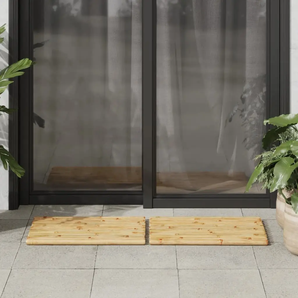 Bamboo Bath Mats Brown 50x35 cm Non-slip 2 Piece Set