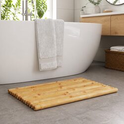 Simple and Stylish Bamboo Bath Mats Set