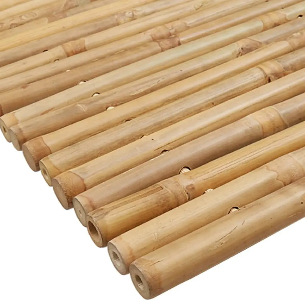Bamboo Bath Mats 2 pcs 70x50 cm Brown Bathroom Shower Floor Mats Set