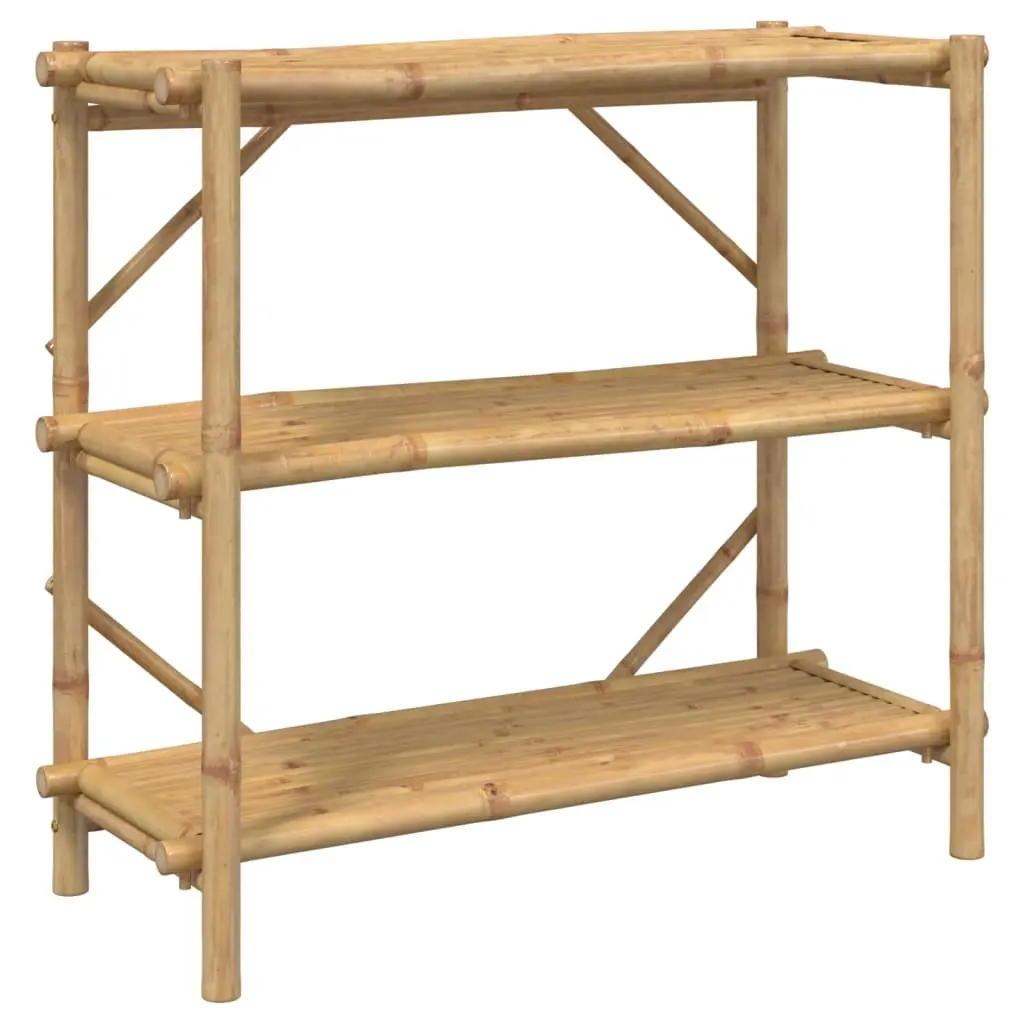 Brown Bamboo 3-Tier Open Shelf 100x40x90 cm Storage Bookcase Organiser