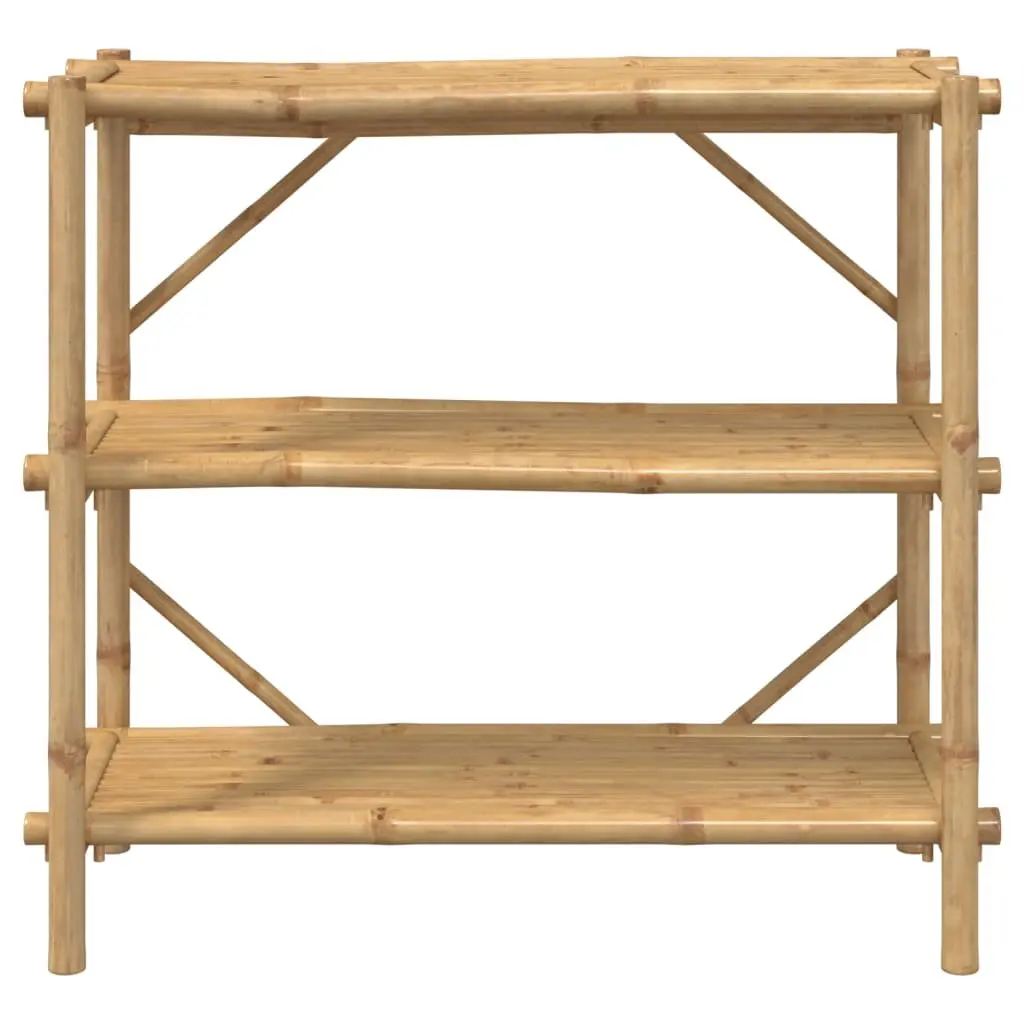 Brown Bamboo 3-Tier Open Shelf 100x40x90 cm Storage Bookcase Organiser