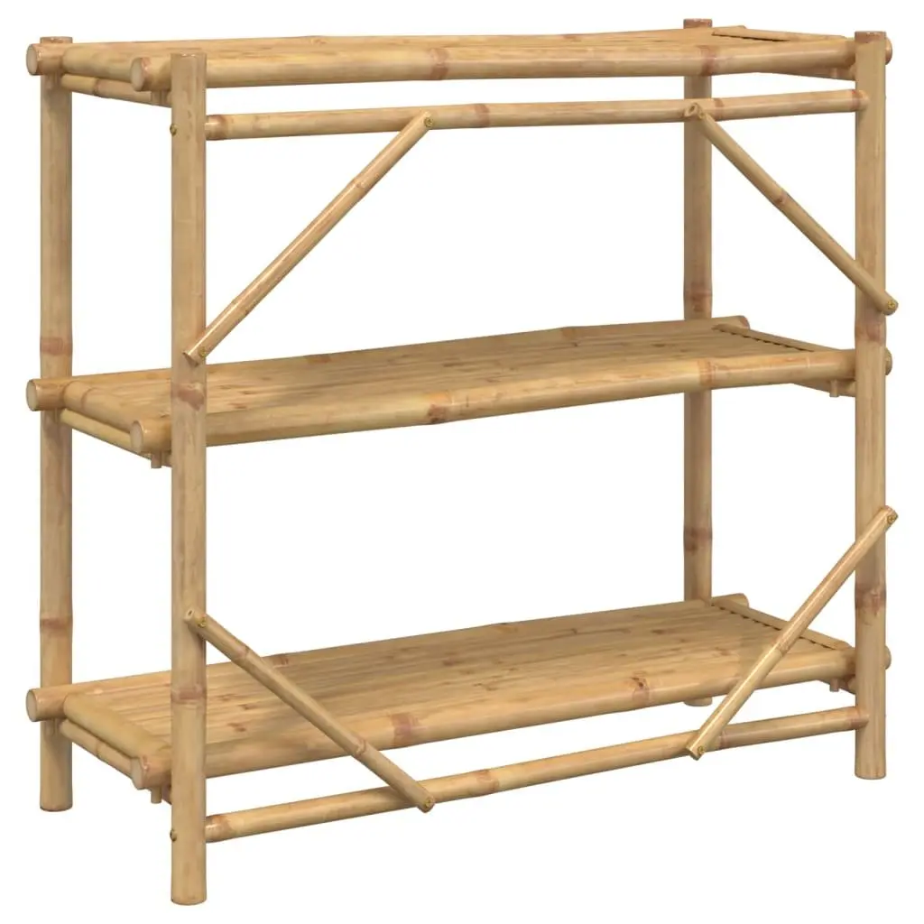 Brown Bamboo 3-Tier Open Shelf 100x40x90 cm Storage Bookcase Organiser