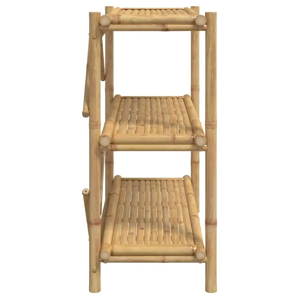 Brown Bamboo 3-Tier Open Shelf 100x40x90 cm Storage Bookcase Organiser