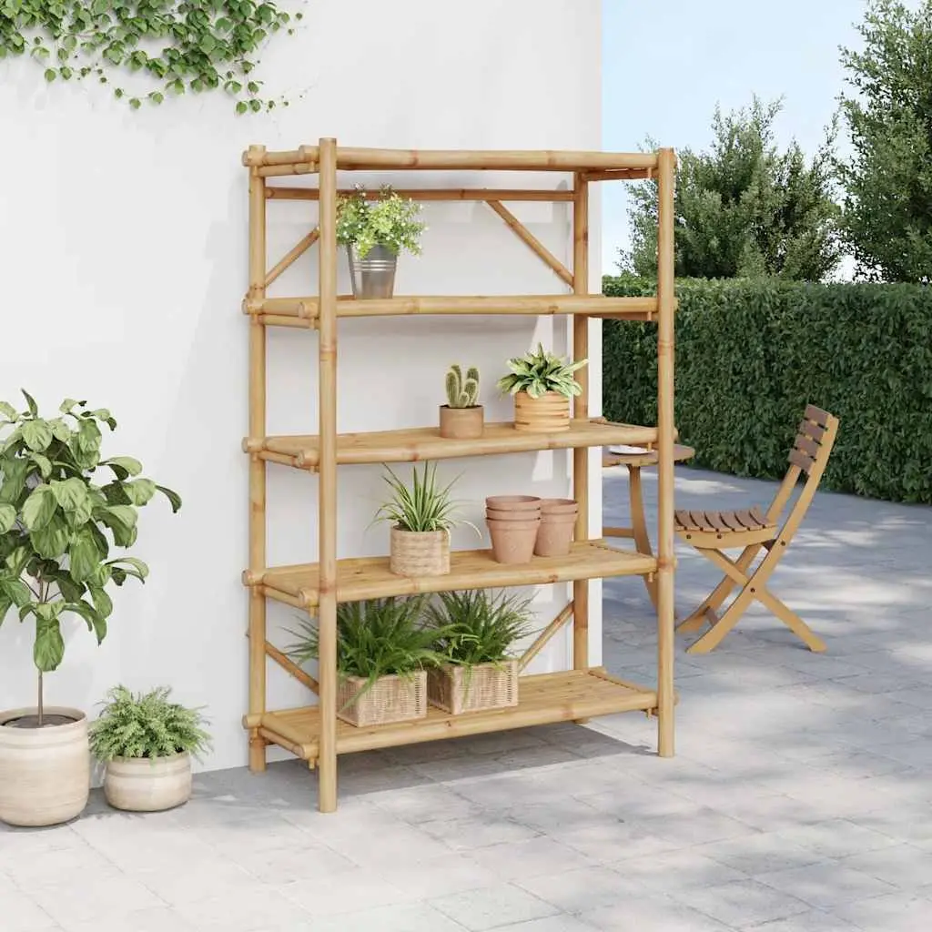 5-Layer Bamboo Storage Shelf Brown 100x40x150 cm Open Shelving Organiser
