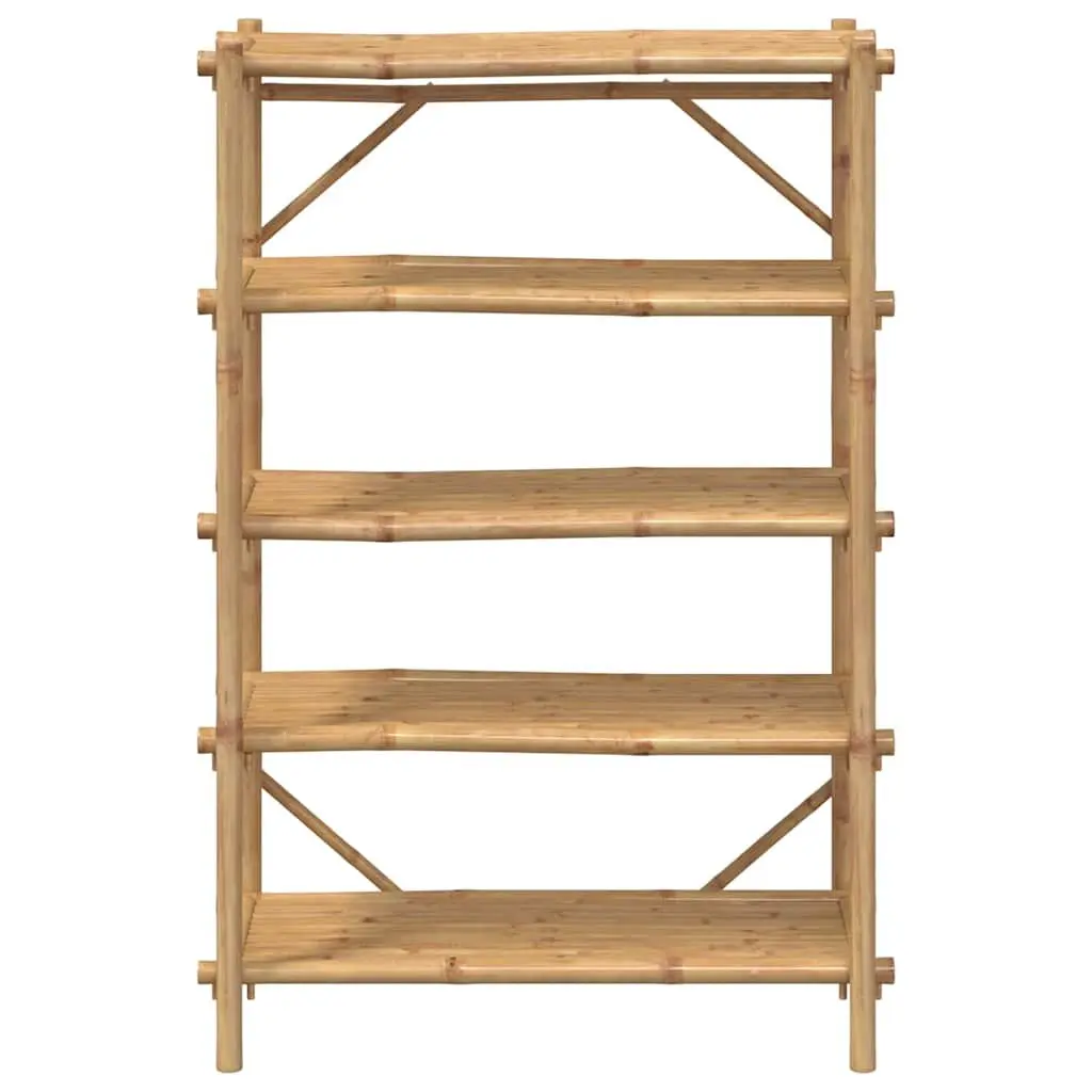 5-Layer Bamboo Storage Shelf Brown 100x40x150 cm Open Shelving Organiser