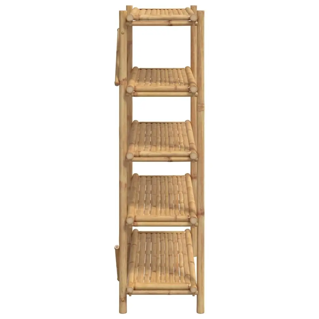 5-Layer Bamboo Storage Shelf Brown 100x40x150 cm Open Shelving Organiser