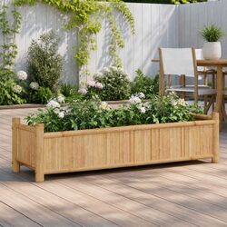 Compact Bamboo Planter Box 100x30x25cm for Outdoor Use
