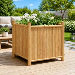 Bamboo Planter Box - 40x40x40 cm for Urban Gardeners