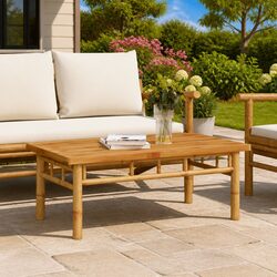 Compact Bamboo Coffee Table 90x50x35cm for Your Space