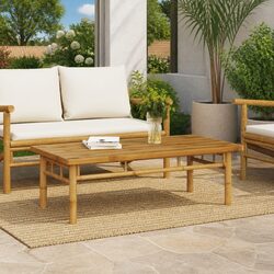Coffee Table 110x55x35 cm Bamboo Brown Accent Side Table Living Room Furniture