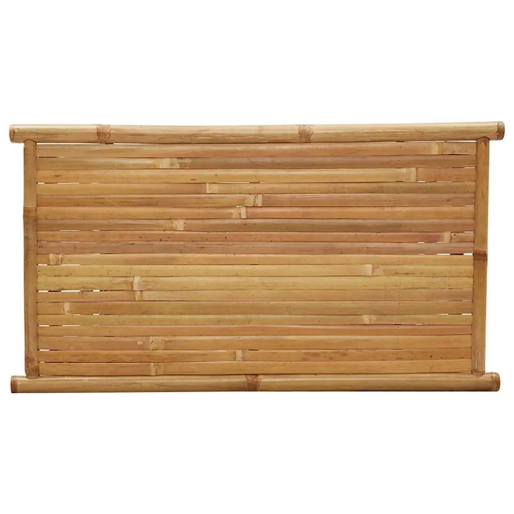 Coffee Table 90x50x45 cm Brown Bamboo Slat Design Storage Accent Furniture