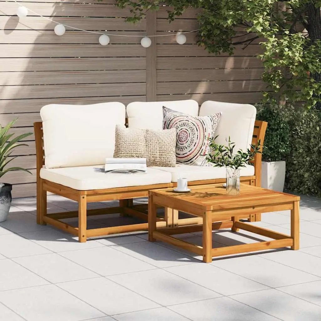 Outdoor Sectional Sofa Set 2 Piece Garden Lounge Furniture with Cushions Brown