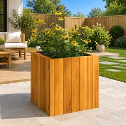 Garden Planter Box 25x25x25 cm in Brown Wood