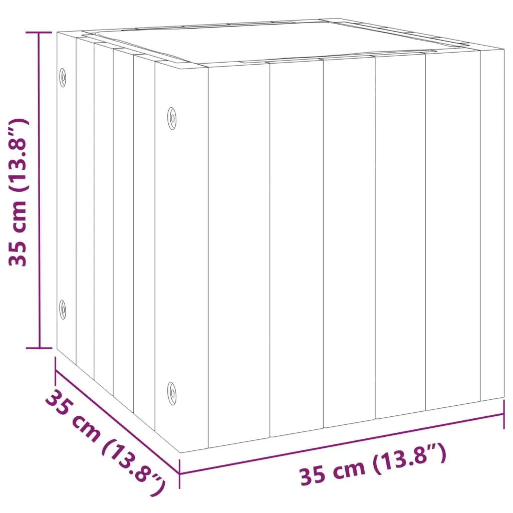 Garden Planter Box Brown 35x35x35 cm Solid Wood Indoor Outdoor Decor