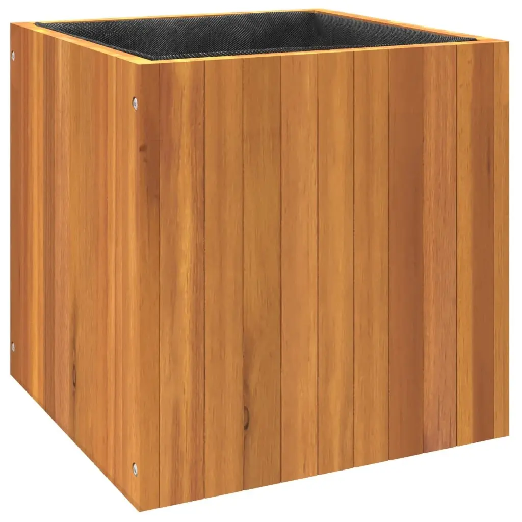Garden Planter Box Brown 45x45x45cm Solid Acacia Wood Construction
