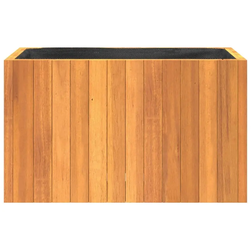 Garden Planter Box Brown Solid Acacia Wood Durable Outdoor Container