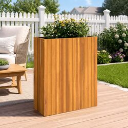 Garden Planter Box in Brown Acacia Wood