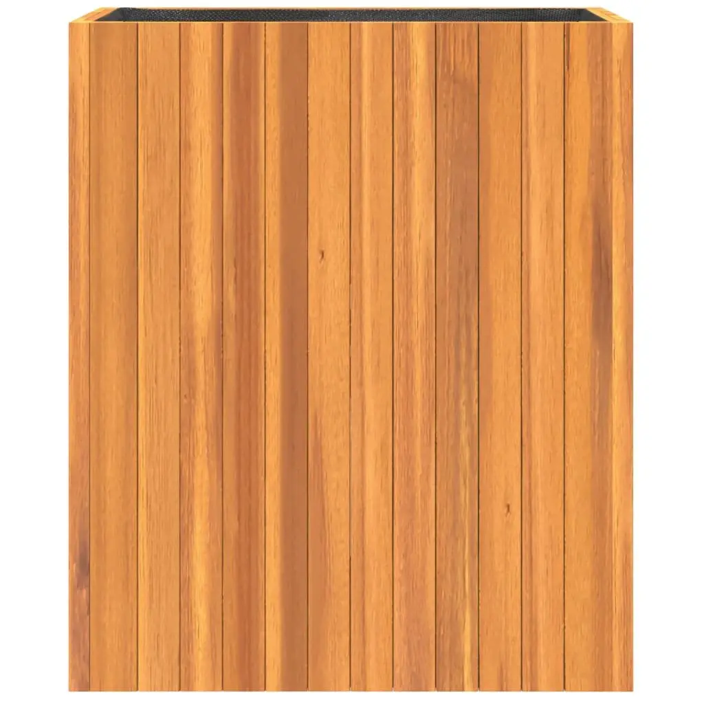 Garden Planter Box Solid Wood Acacia Brown Outdoor Indoor Flower Pot