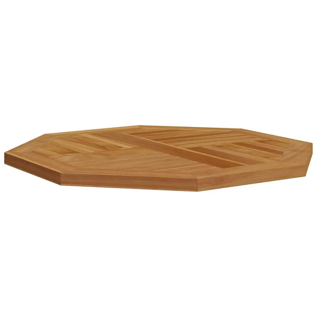 Octagonal Wooden Table Top Brown 60x60cm Solid Teak Garden Dining Replacement Parasol Hole