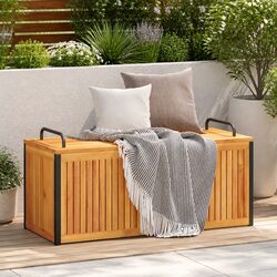 Outdoor Cushion Storage Box 110x45x42/53cm Garden Patio Solid Wood Acacia