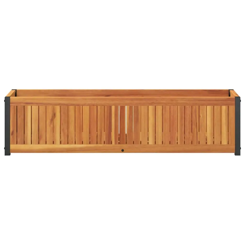 Garden Planter Box Brown 110x30x27.5cm Wooden Raised Bed Flower Container Outdoor