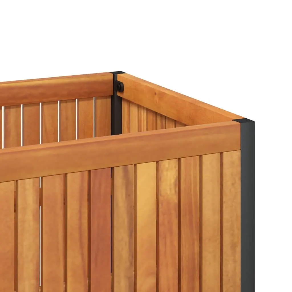 Garden Planter Box Brown 110x30x27.5cm Wooden Raised Bed Flower Container Outdoor