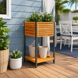 Garden Planter with Integrated Shelf