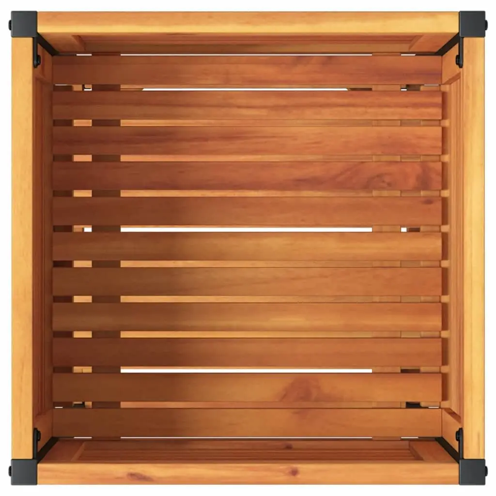 Garden Planter Brown 45 x 45 x 80 cm Wooden with Shelf for Indoor Outdoor Storage