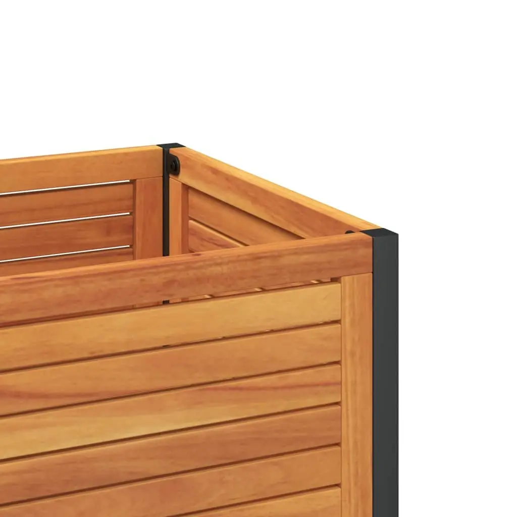 Garden Planter Brown 45 x 45 x 80 cm Wooden with Shelf for Indoor Outdoor Storage